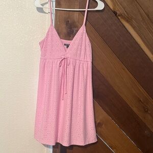 Wild Fable Pink Eyelet Midi Dress